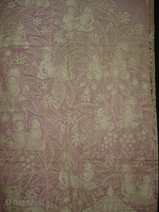 Cotton Lace net Pichwai of Nand Utsav From Germany ,Made for Indian Market C.1900.Its size is 113cmX146cm(DSC03990 New).               