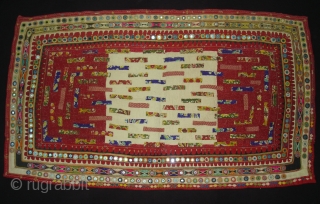 Embroidered and Printed Patch work Quilt From Dwaraka Region of Saurashtra Gujarat.India.very fine quilted and Patch work.Rare kind of Piece.Its size is 65cmX102cm(DSC04270 New).         