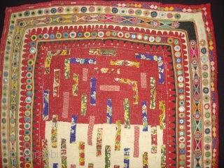 Embroidered and Printed Patch work Quilt From Dwaraka Region of Saurashtra Gujarat.India.very fine quilted and Patch work.Rare kind of Piece.Its size is 65cmX102cm(DSC04270 New).         