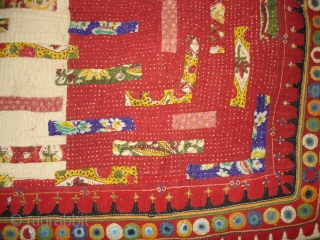Embroidered and Printed Patch work Quilt From Dwaraka Region of Saurashtra Gujarat.India.very fine quilted and Patch work.Rare kind of Piece.Its size is 65cmX102cm(DSC04270 New).         