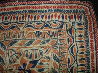 Kantha cotton Plain weave with cotton embroidered Kantha Probably From Faridpur Distric,East Bengal(Bangladesh)region. India.C.1900.Its size is 31cmX31cm(DSC02617 New).               