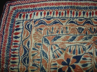 Kantha cotton Plain weave with cotton embroidered Kantha Probably From Faridpur Distric,East Bengal(Bangladesh)region. India.C.1900.Its size is 31cmX31cm(DSC02617 New).               