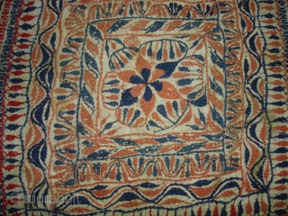 Kantha cotton Plain weave with cotton embroidered Kantha Probably From Faridpur Distric,East Bengal(Bangladesh)region. India.C.1900.Its size is 31cmX31cm(DSC02617 New).               