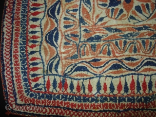 Kantha cotton Plain weave with cotton embroidered Kantha Probably From Faridpur Distric,East Bengal(Bangladesh)region. India.C.1900.Its size is 31cmX31cm(DSC02617 New).               