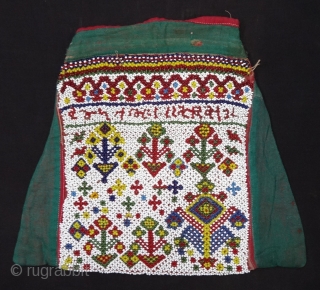 Dowry Bujki Bag of Beadwork from Saurashtra Region of Gujarat, India.C.1900.Its size is 25cmX27cm(DSC06324).                   