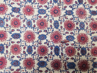 Floral Chintz Kalamkari Fragment Hand-Drawn Mordant-And Resist-Dyed Cotton, From Coromandel Coast South India. India.

C.1775-1800.

Exported to the European (Dutch Market) Market.

Its size is 45cmX73cm (20240610_162730).         