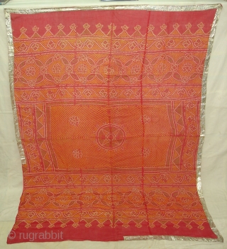 Odhani(cotton)Tie and Dye From Rajasthan. India.Belongs to Royal Rajput Group Of Mewar Rajasthan.C.1900.Its size is 180cmX240cm(DSC04171 New).                