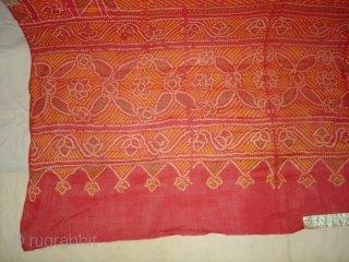 Odhani(cotton)Tie and Dye From Rajasthan. India.Belongs to Royal Rajput Group Of Mewar Rajasthan.C.1900.Its size is 180cmX240cm(DSC04171 New).                