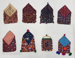 Eight different region Dowry Bujki Bags From North-West region of India and Pakistan, India.Cotton Embroidered with Silk(164457).                