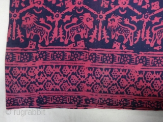 Saree Block-Print (batik) Cotton, From Kutch Gujarat, India. This is very rare kind of saree worn by the older lady of the house,(Like Grandmothers) known as ”Sadlo”.In Gujarati Language we use to  ...