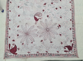 Nakshi-Kantha Embroidered cotton kantha Probably From East Bengal(Bangladesh) Region, India. 

C.1875-1910 

Its size is 127cmX242cm(20220520_134618).                  