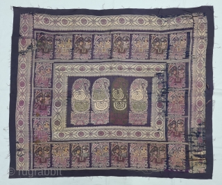 Fragment of a Baluchari Sari Pallu /Anchal with Nawab Riding the Elephant, From West Bengal. India. Mid -19th century.

Its size is 90cmX108cm(20220620_154553).           