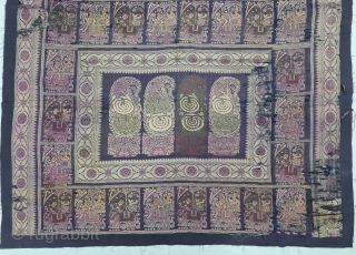 Fragment of a Baluchari Sari Pallu /Anchal with Nawab Riding the Elephant, From West Bengal. India. Mid -19th century.

Its size is 90cmX108cm(20220620_154553).           