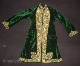 Choga Man’s overcoat,Zardozi(Real Zari)Embroidered on the cotton velvet, From Gujarat. India. C.1900 (DSC03441 New).                   