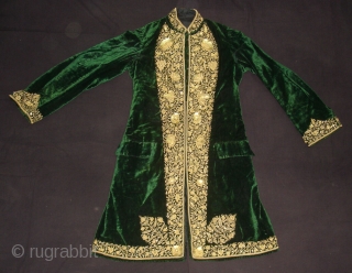 Choga Man’s overcoat,Zardozi(Real Zari)Embroidered on the cotton velvet, From Gujarat. India. C.1900 (DSC03441 New).                   