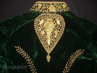 Choga Man’s overcoat,Zardozi(Real Zari)Embroidered on the cotton velvet, From Gujarat. India. C.1900 (DSC03441 New).                   