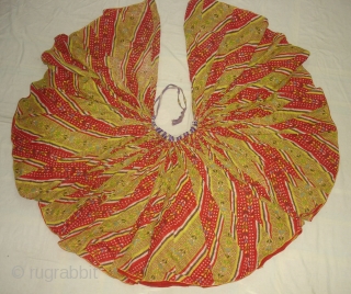 Young Girls Cotton Printed (Indian Roller Print) Ghaghra From Meghwar Group of Sikar District of Rajasthan. India. Its size is more than 50 meters. And In Good Condition(DSC05348 New).    