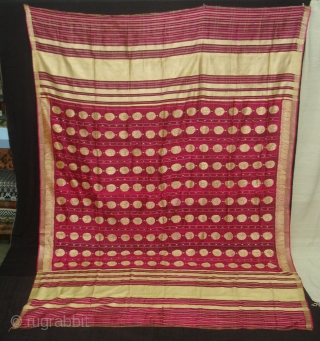 Dupatta handwoven fuchsia silk with zari (Real Silver) from Varanasi, Uttar Pradesh , India. C.1900. Good condition. Its size is 178cmX238cm(DSC05626 New).

           