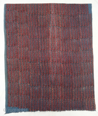 Indigo Blue,Early Daabu Block Print Yardage,(Natural Dyes on Khadi cotton) From Balotra, Rajasthan. India.C.1900. Its size is 82cmX400cm(DSC06401).               