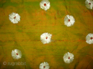 Ceremonial Chamba Costume,From Himachal Pradesh India.Silk ground with flow silk embroidery.Its size is L-74,W-60cm.Condition is good(DSC09911 New).                