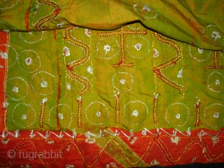 Ceremonial Chamba Costume,From Himachal Pradesh India.Silk ground with flow silk embroidery.Its size is L-74,W-60cm.Condition is good(DSC09911 New).                