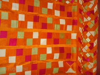 Phulkari From East(India)Punjab.India.One of the Rare Design Indian Phulkari(DSC04410 New).                       