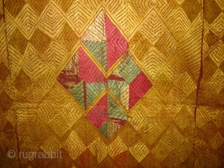 Phulkari From West(Pakistan)Punjab. India.known As Vari-Da-Bagh ,Very Rare influence of Different Design and different colour Nazar buti(DSC02439 New).               