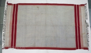 Waziri Shawl for Man From Waziristan, Pakistan. India.C.1900.Natural Dye with Hand Woven Cotton and silk ends,with silk end borders.Its size is 132cmX235cm(20180708_155345 New.
          