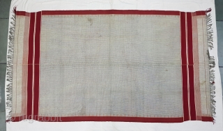 Waziri Shawl for Man From Waziristan, Pakistan. India.C.1900.Natural Dye with Hand Woven Cotton and silk ends,with silk end borders.Its size is 132cmX235cm(20180708_155345 New.
          