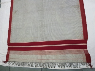 Waziri Shawl for Man From Waziristan, Pakistan. India.C.1900.Natural Dye with Hand Woven Cotton and silk ends,with silk end borders.Its size is 132cmX235cm(20180708_155345 New.
          