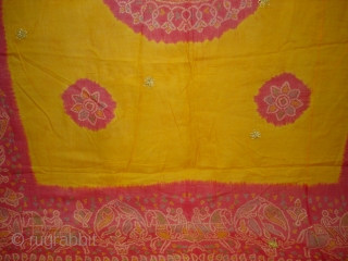 Tie and Dye Odhani (cotton with Natural Colours)From Kota District of Rajasthan. India.This Type of Tie and Dye Known as Shikar Bandhani Odhani.Belongs to Royal Rajput Group.C.1900.Its size is 170cmX210cm(DSC04200 New).  