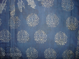 Indigo Blue Pichwai of Krishna and the cows From Gujarat India.Made from Silver Tinsel on Indigo Blue Malmal Cloth.C.1900.Its size is 160cmX162cm(DSC09512 New).
          