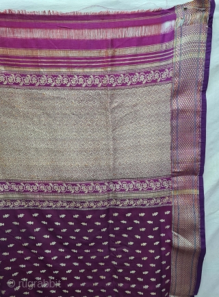 Paithani Shalu Sari with Double Pallu (Pallov) Sari,Its characterised by borders of an oblique square design, and a two pallu design,It’s a Silk and Real zari (Gold And Silver) weave sari. This type  ...