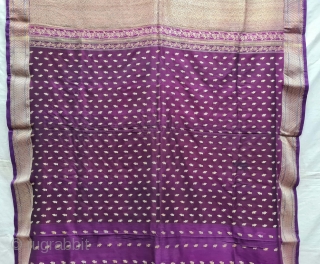 Paithani Shalu Sari with Double Pallu (Pallov) Sari,Its characterised by borders of an oblique square design, and a two pallu design,It’s a Silk and Real zari (Gold And Silver) weave sari. This type  ...