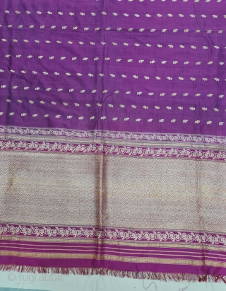Paithani Shalu Sari with Double Pallu (Pallov) Sari,Its characterised by borders of an oblique square design, and a two pallu design,It’s a Silk and Real zari (Gold And Silver) weave sari. This type  ...