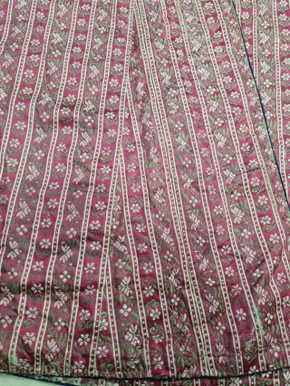 Very Fine Quality Mashru Weaving Angarkha Costume , Silk Weaving on Silk with  Silk Laylin with Cotton Filling inside. From Mandvi-Kutch, Gujarat, India. India.
late 19th century. 
Its size is W-60cm, L-135cm,S-17cmX70cm(20220704_154209).
 