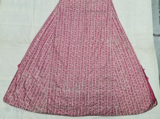 Very Fine Quality Mashru Weaving Angarkha Costume , Silk Weaving on Silk with  Silk Laylin with Cotton Filling inside. From Mandvi-Kutch, Gujarat, India. India.
late 19th century. 
Its size is W-60cm, L-135cm,S-17cmX70cm(20220704_154209).
 