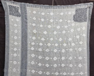 An Rare And Very Fine Quality Teen Paari , Jamdani Finest Muslin Cotton Saree, From Dhaka District of Bangladesh.North-East India.India.Jamdani was originally known as Dhakai named after the city of Dhaka, Jamdani is Persian  ...