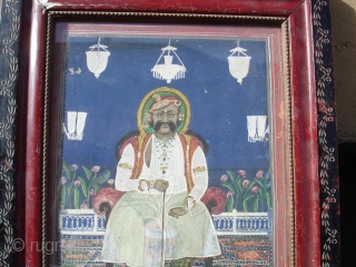 Miniature Painting Of Maharaja From Kishangarh,Rajasthan,India.Circa 1900.Its size is 27cmX32cm.(DSC00096 New).                      