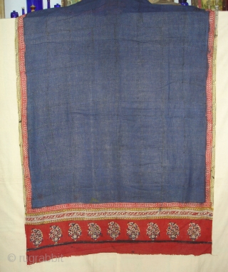 Wedding Saree(Khadi Cotton)From Gujarat India,Circa 1900.block-printed,mordant-dyed,Its size is 110cmx350cm(DSC00148 New).                       