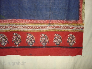 Wedding Saree(Khadi Cotton)From Gujarat India,Circa 1900.block-printed,mordant-dyed,Its size is 110cmx350cm(DSC00148 New).                       