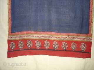 Wedding Saree(Khadi Cotton)From Gujarat India,Circa 1900.block-printed,mordant-dyed,Its size is 110cmx350cm(DSC00148 New).                       