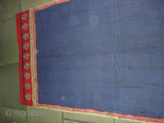 Wedding Saree(Khadi Cotton)From Gujarat India,Circa 1900.block-printed,mordant-dyed,Its size is 110cmx350cm(DSC00148 New).                       