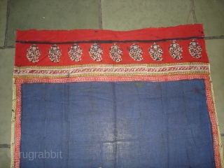 Wedding Saree(Khadi Cotton)From Gujarat India,Circa 1900.block-printed,mordant-dyed,Its size is 110cmx350cm(DSC00148 New).                       