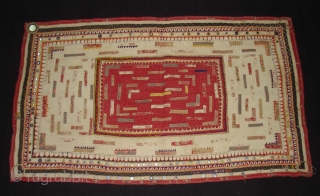 Embroidered and Printed Patch work Quilt From Dwaraka Region of Saurashtra Gujarat. India.very fine quilted and Patch work.Rare kind of Piece.Its size is 70cmX117cm(DSC02355 New).        
