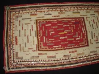 Embroidered and Printed Patch work Quilt From Dwaraka Region of Saurashtra Gujarat. India.very fine quilted and Patch work.Rare kind of Piece.Its size is 70cmX117cm(DSC02355 New).        