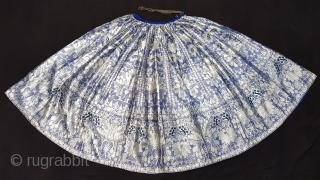 Zari (Real Silver)Brocade Skirt(Ghaghra)From Varanasi,Uttar Pradesh. India.Known As Marvadi Ghaghra.Its size is L-100cm circle is 476cm. Please ask for more detail Pictures(151712).           