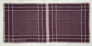 Telia Ikat Rumal or Dupatta,From Andhra Pradesh, South India. India.
Cotton warp And Weft Ikat.
Telia Rumal is a method for the oil treatment of yarn.
It originated from Chirala in Andhra Pradesh.

Circa 1850-1875

Its Size  ...