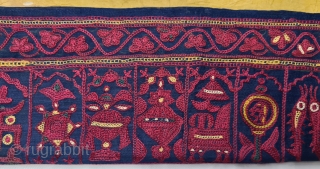 Mochi Bharat Embroidery Book Cover , Silk Embroidery on the Satin Silk, From Kutch, Gujarat. India. 

C.1850-70. 

Epic Story Telling Book cover. Showing When Mahavira was born his mother Trishala, During her  ...