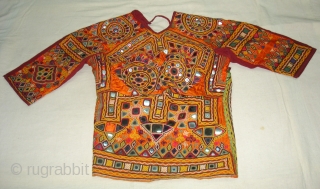 Ceremonial Womens Blouse(Kapada)FIne Rabari Embroidery From Kutch Gujarat, India.This were Traditionally used mainly Rabari Community of Kutch Gujarat India.C.1900(DSC05862 New).             